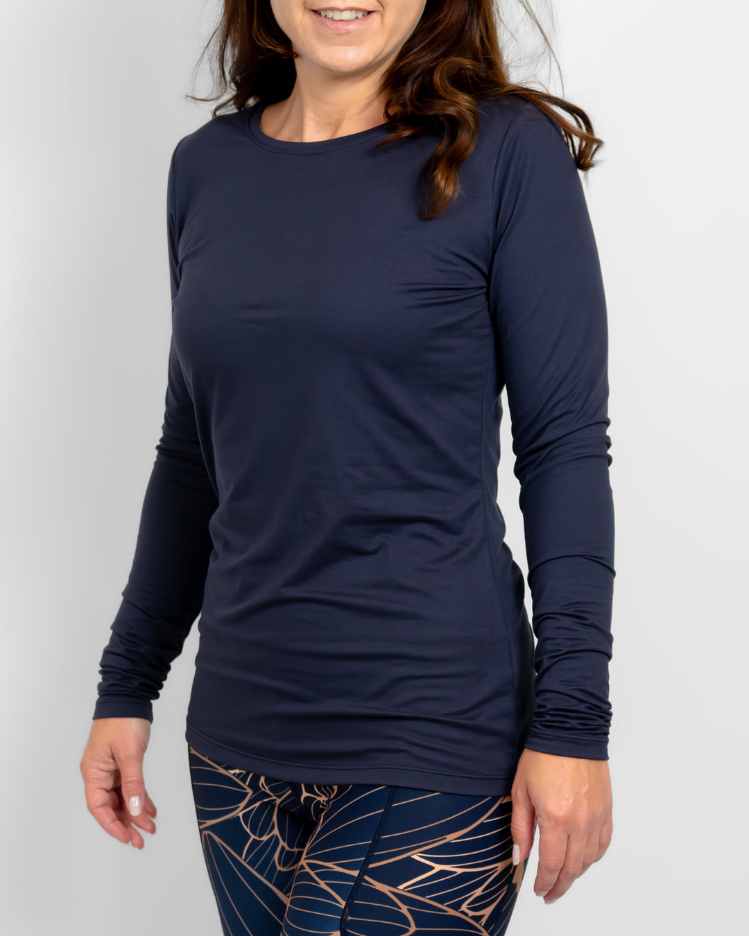 Mira Fitted Deep Blue Long-Sleeve