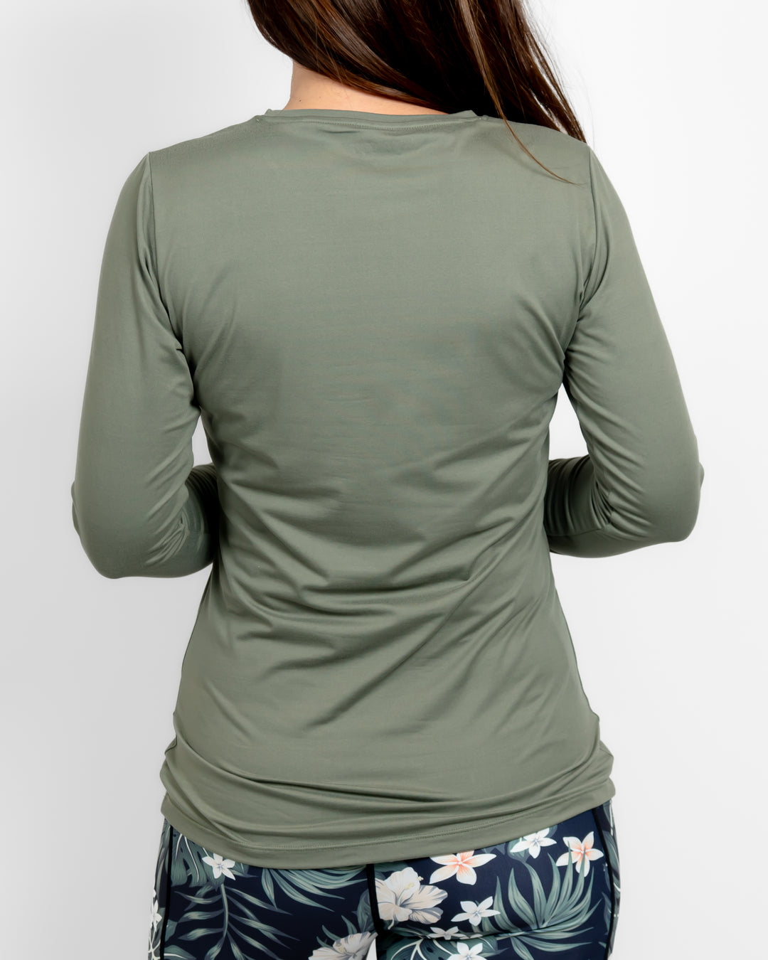 Mira Fitted Dusty Green Long-Sleeve