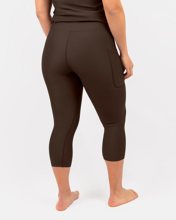 Eva Mocha Brown Compression Capri