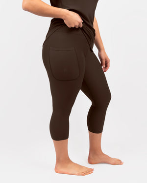 Eva Mocha Brown Compression Capri