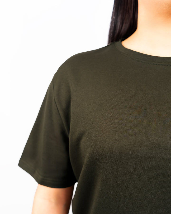 Naomi Everyday Deep Olive Long T-Shirt