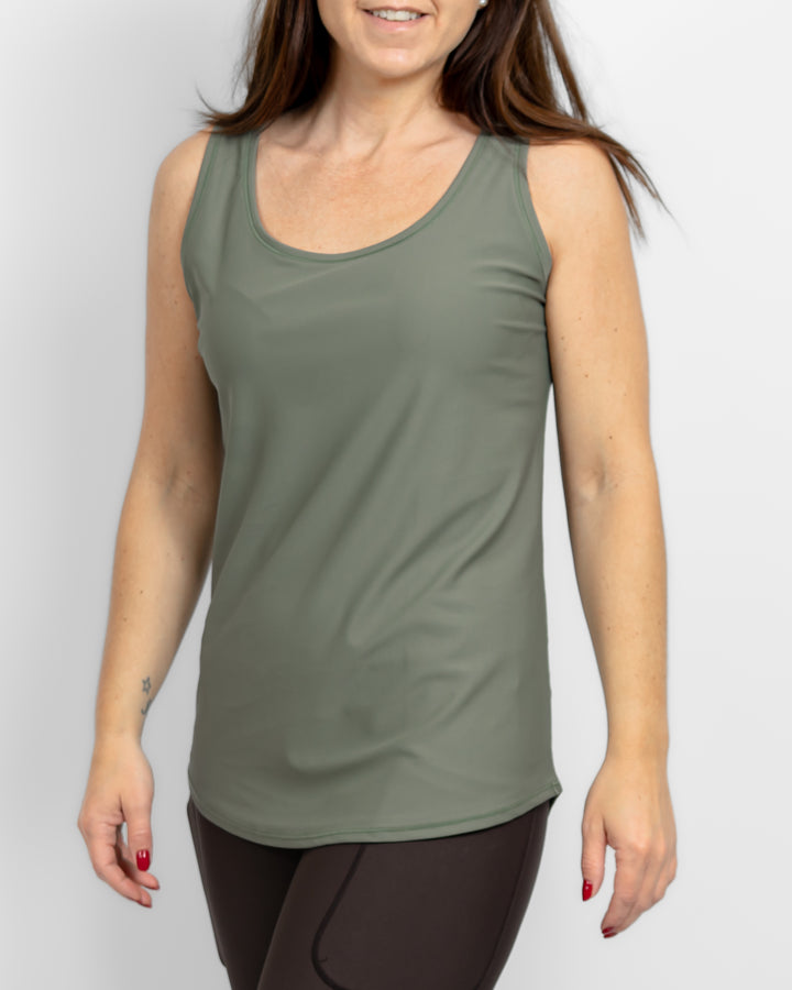 Vigga Fitted Dusty Green Top