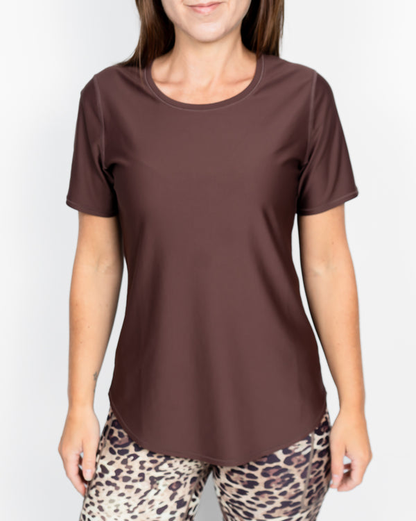 Vigga Fitted Mocha Brown T-Shirt