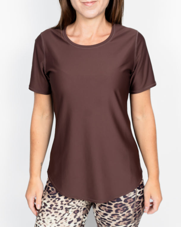 Vigga Fitted Mocha Brown T-Shirt