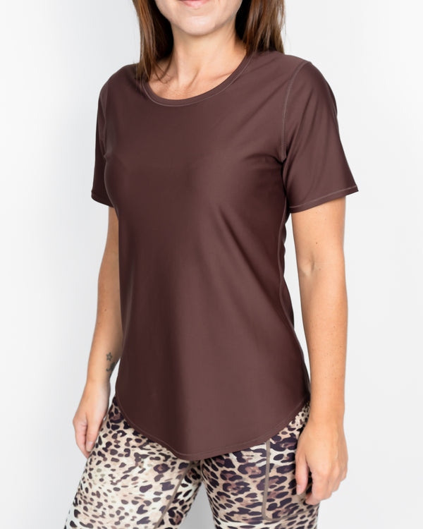 Vigga Fitted Mocha Brown T-Shirt