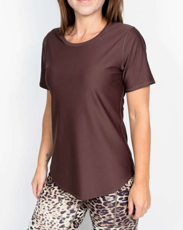 Vigga Fitted Mocha Brown T-Shirt