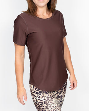 Vigga Fitted Mocha Brown T-Shirt
