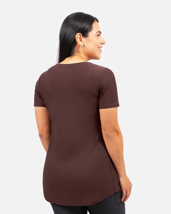 Vigga Fitted Brown T-Shirt - Extra Length