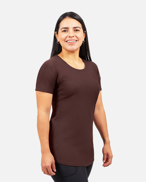 Vigga Fitted Brown T-Shirt - Extra Length