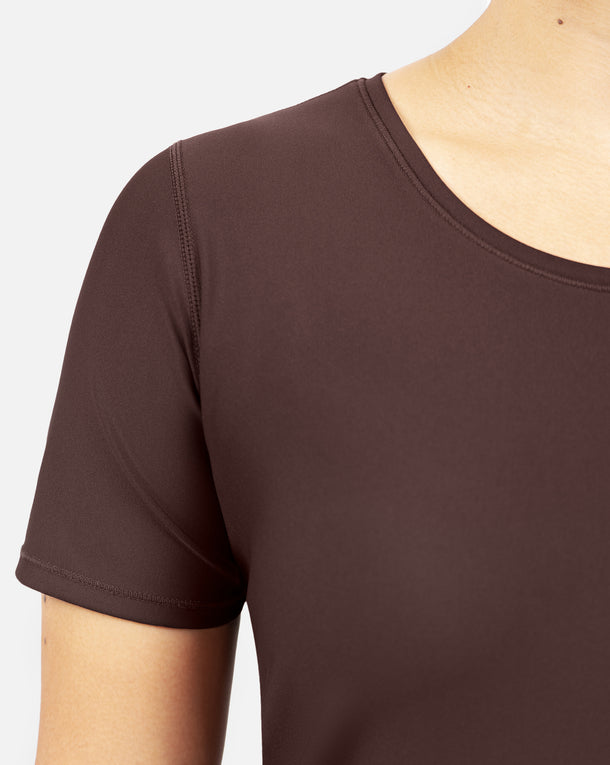 Vigga Fitted Brown T-Shirt - Extra Length