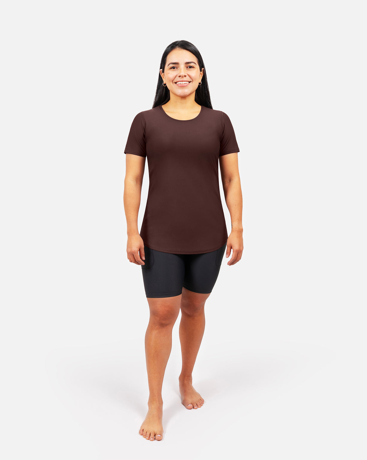 Vigga Fitted Brown T-Shirt - Extra Length