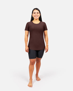 Vigga Fitted Brown T-Shirt - Extra Length