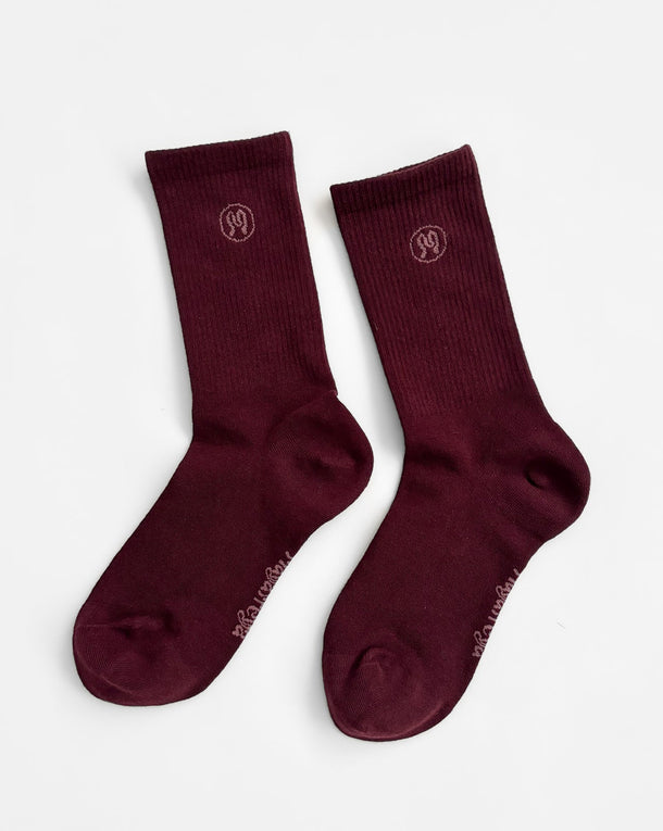 Zoe Deep Bordeaux Socks