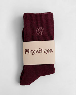Zoe Deep Bordeaux Socks